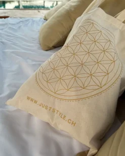 Organic Tote Bag | Stofftasche | Flower of Life Gold