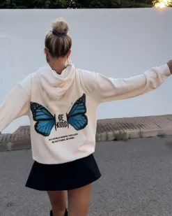 Oversize Hoodie Be Kind | Blue Butterfly