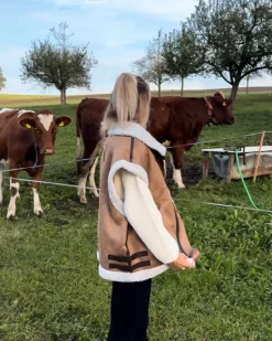 Oversize Kunstleder Weste Jessy