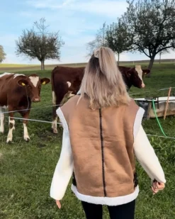 Oversize Kunstleder Weste Jessy