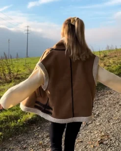 Oversize Kunstleder Weste Jessy