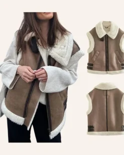 Oversize Kunstleder Weste Jessy