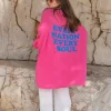 Pinke Oversize Baumwolle Bluse Soul