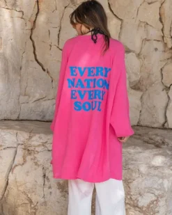 Pinke Oversize Baumwolle Bluse Soul