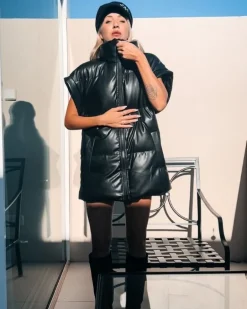 Puffer Kunstleder Weste Andorra