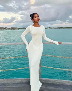 Rückenschnur Maxikleid Serenty
