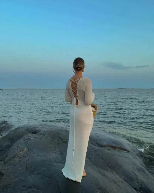 Rückenschnur Maxikleid Serenty
