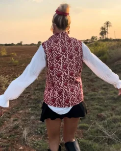 Retro Gilet Weste Pink Perin