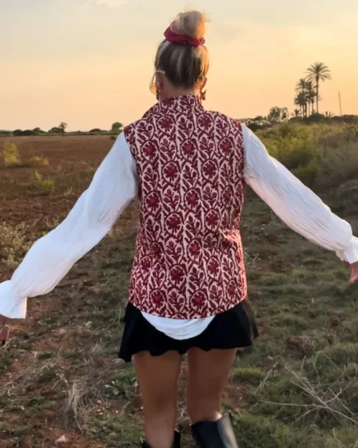 Retro Gilet Weste Pink Perin