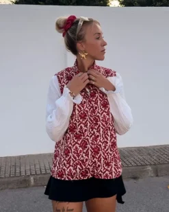 Retro Gilet Weste Pink Perin