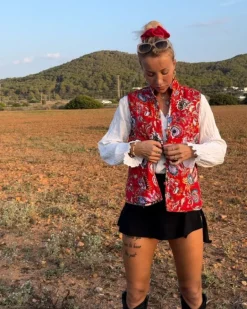 Retro Gilet Weste Pink Perin