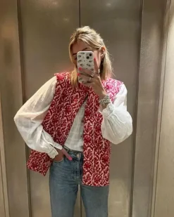 Retro Gilet Weste Pink Perin