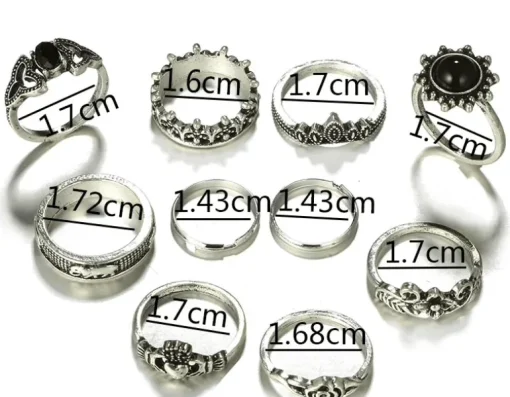 Ring Set Black Sun