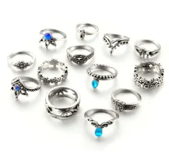 Ring Set Blue Flower Vibes