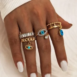 Ring Set Gold Fatima Eyes