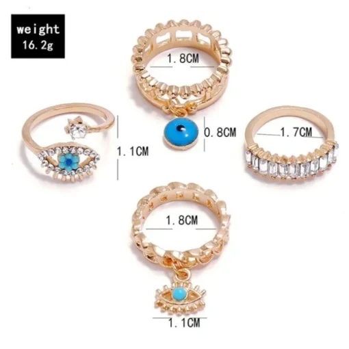Ring Set Gold Fatima Eyes