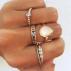 Ring Set Golden Moon Stone