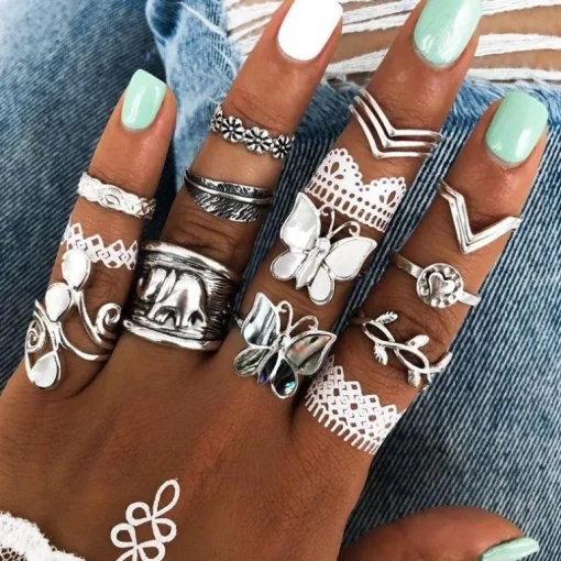 Ring Set Schmetterling Elefant