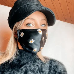 Schwarze Seidenmaske Margeritli