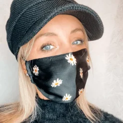 Schwarze Seidenmaske Margeritli