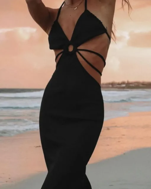 Schwarzes Kleid Elonie