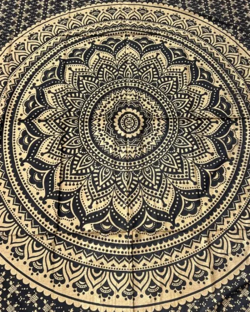 Schwarzes XXL Tuch Moonlight Mandala