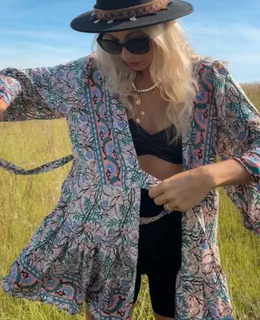 Seiden Kimono Kleid Kishori