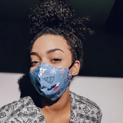 Seiden-Stoffmaske Blue Winter X-Mas