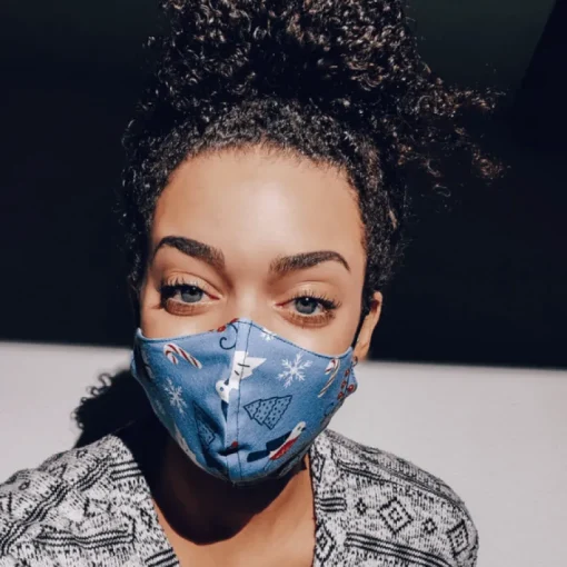 Seiden-Stoffmaske Blue Winter X-Mas