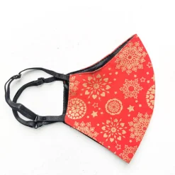 Seiden-Stoffmaske Red Golden Snowflake