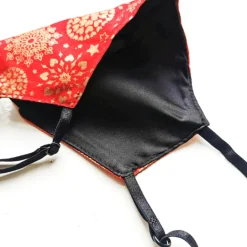 Seiden-Stoffmaske Red Golden Snowflake