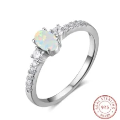 Silber Ring Sterling 925 Opal Shine