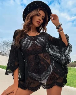Spitzen Beach-Cover Up Shirt Gloria