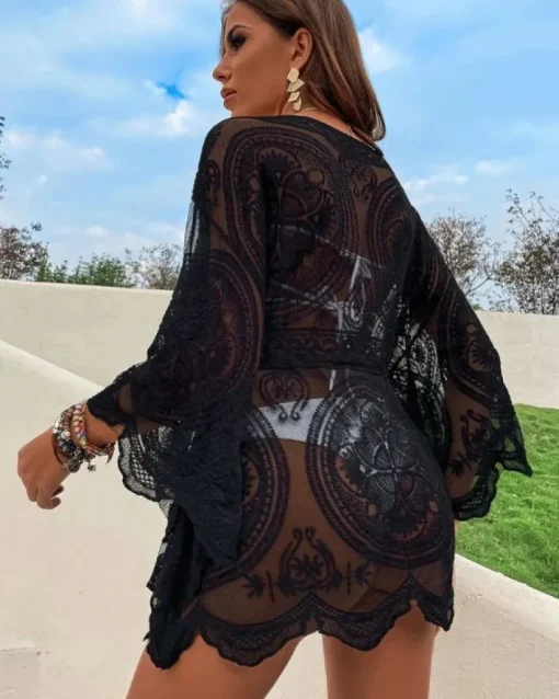 Spitzen Beach-Cover Up Shirt Gloria