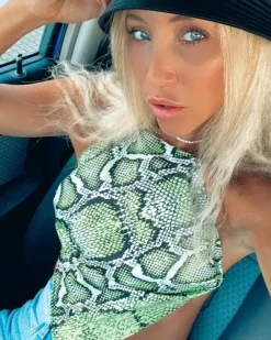 Spitzen Crop Top Snakeita