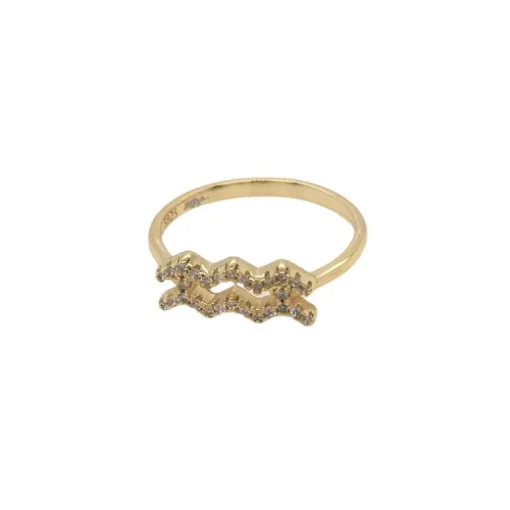 Sternzeichen Fingerring mit Zirkonia Steinen