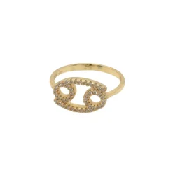 Sternzeichen Fingerring mit Zirkonia Steinen