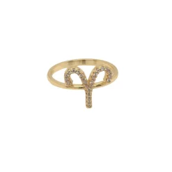 Sternzeichen Fingerring mit Zirkonia Steinen