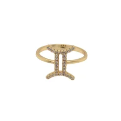 Sternzeichen Fingerring mit Zirkonia Steinen