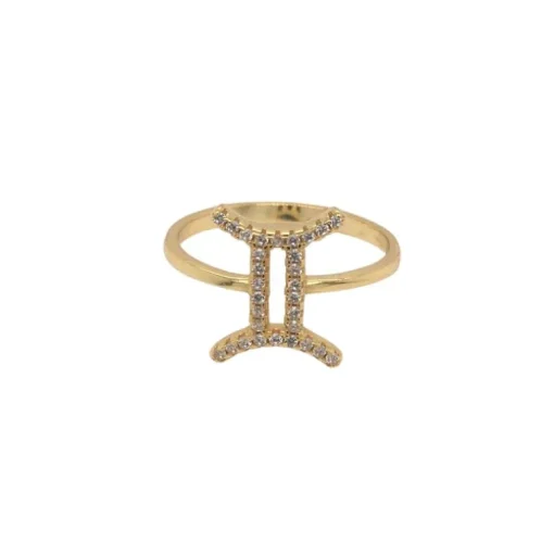 Sternzeichen Fingerring mit Zirkonia Steinen