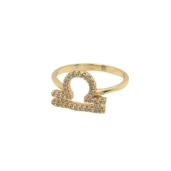 Sternzeichen Fingerring mit Zirkonia Steinen