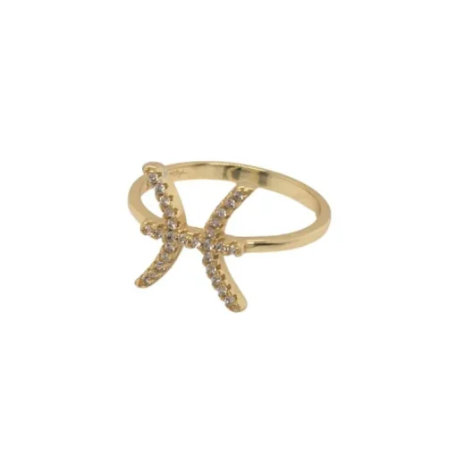 Sternzeichen Fingerring mit Zirkonia Steinen
