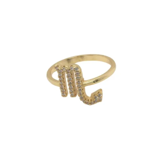 Sternzeichen Fingerring mit Zirkonia Steinen