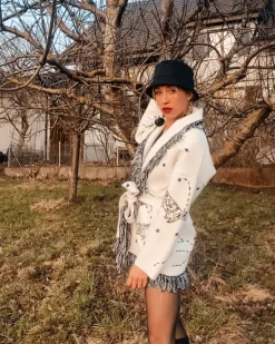 Strickjacke Cardigan White Planet