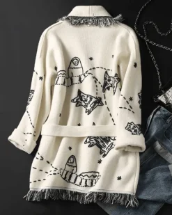 Strickjacke Cardigan White Planet