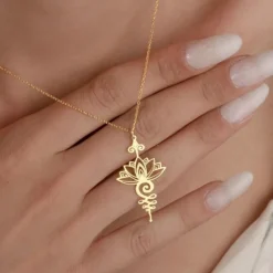 Unalome Lotus Kraft Anhänger | Silber 925
