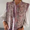 Vintage Floral Gilet Purple Bloom
