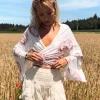 Weisse Om Wickel Bluse Ananda