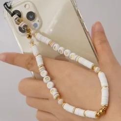 Weisse Perlen Handykette Amor Blanca
