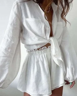Weisses Set Shorts & Bluse Kaya